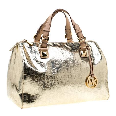 michael kors gold grayson bag|Michael Kors handbags small gray.